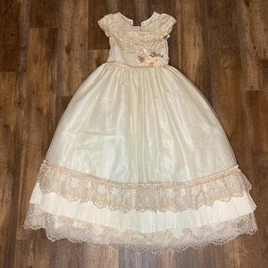 NWT Ivory Cream Wedding Flower Girl Princess Party Dress Size 12